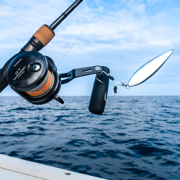 Fishing rod casted off the side of a charter boat in orange beach