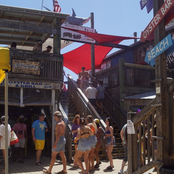 People at the Flora-Bama Lounge & Oyster Bar during Mullet Toss weekend