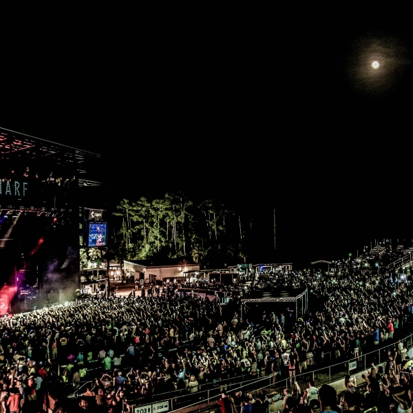 Open-air night concert at The Wharf Amphitheater in Orange Beach