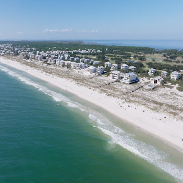 Drone view of the beach on Alabama's Beaches