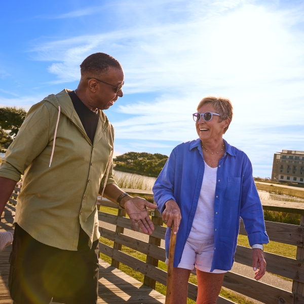 Snowbirds walking in the Gulf State Park on Alabama's Beaches