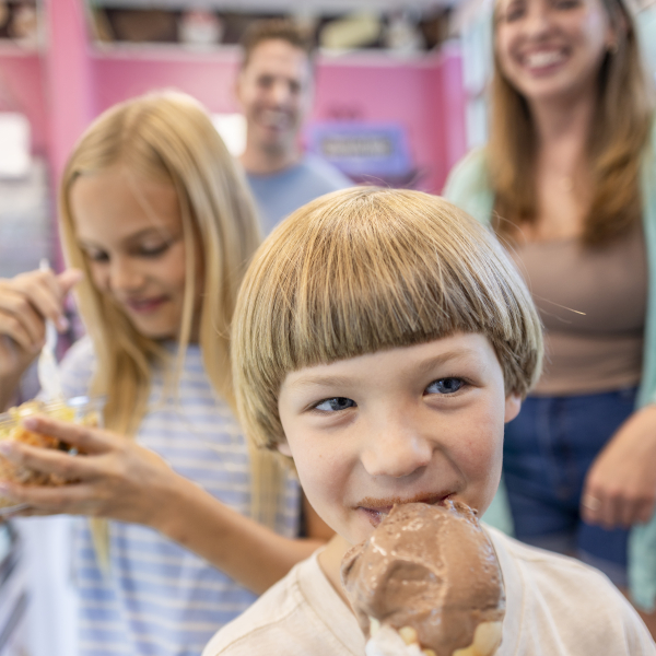 Kids enjoying ice cream on Alabama's Beaches