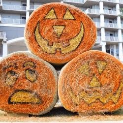 halloween decorations and photo-ops at the wharf in orange beach