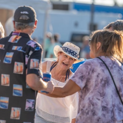 People attending the Annual National Shrimp Festival in Gulf Shores