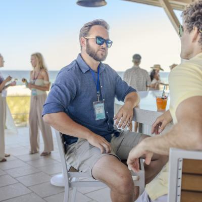 Meeting attendees enjoying a drink at CoastAL on Alabama's Beaches