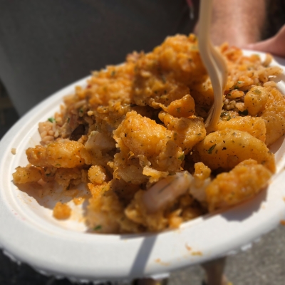 A bowl of fried shrimp at the Orange Beach Seafood Festival at The Wharf