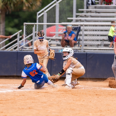 Girls playing softball on Alabama's Beaches