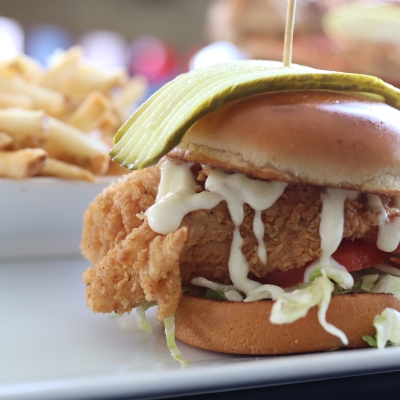 Fresh fish sandwich at The Catch seafood restaurant in Gulf Shores