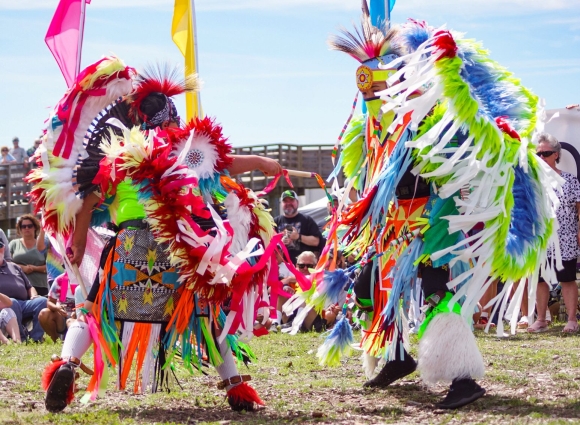Performers dancing at Ballyhoo cultural festival in Gulf State Park