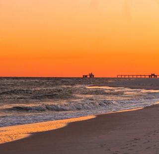 sunset in orange beach and gulf shores