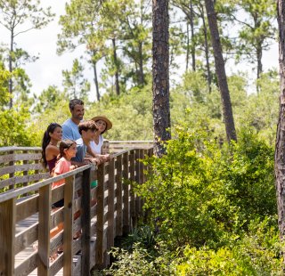 Family walking in the Gulf State Park