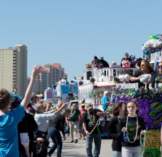 Family-friendly Mardi Gras Parade in Orange Beach