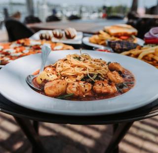 Delicious shrimp plate from a restaurant on Alabama's Beaches