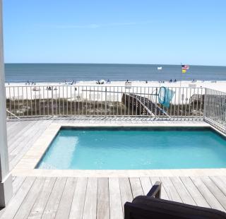 Private beachfront pool with Gulf views at a vacation rental on Alabama’s Beaches