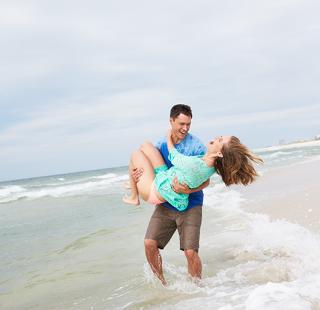 Happy Couple in Gulf Shores Beach