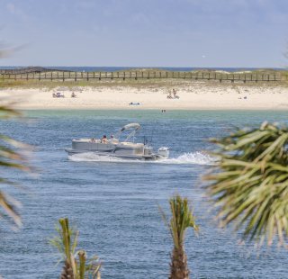 Boat in Perdido Pass in Orange Beach, Alabama