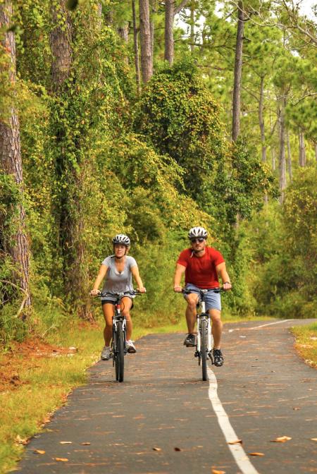 Biking along Hugh S.Branyon Backcountry Trail in Orange Beach