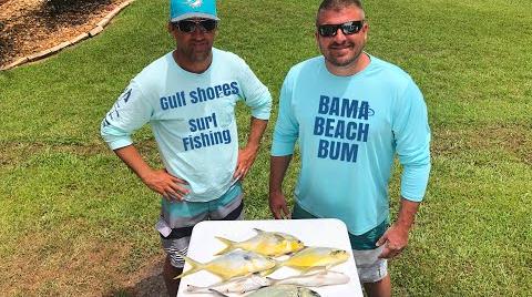 Play the video titled Gulf Shores Surf fishing with BAMA BEACH BUM